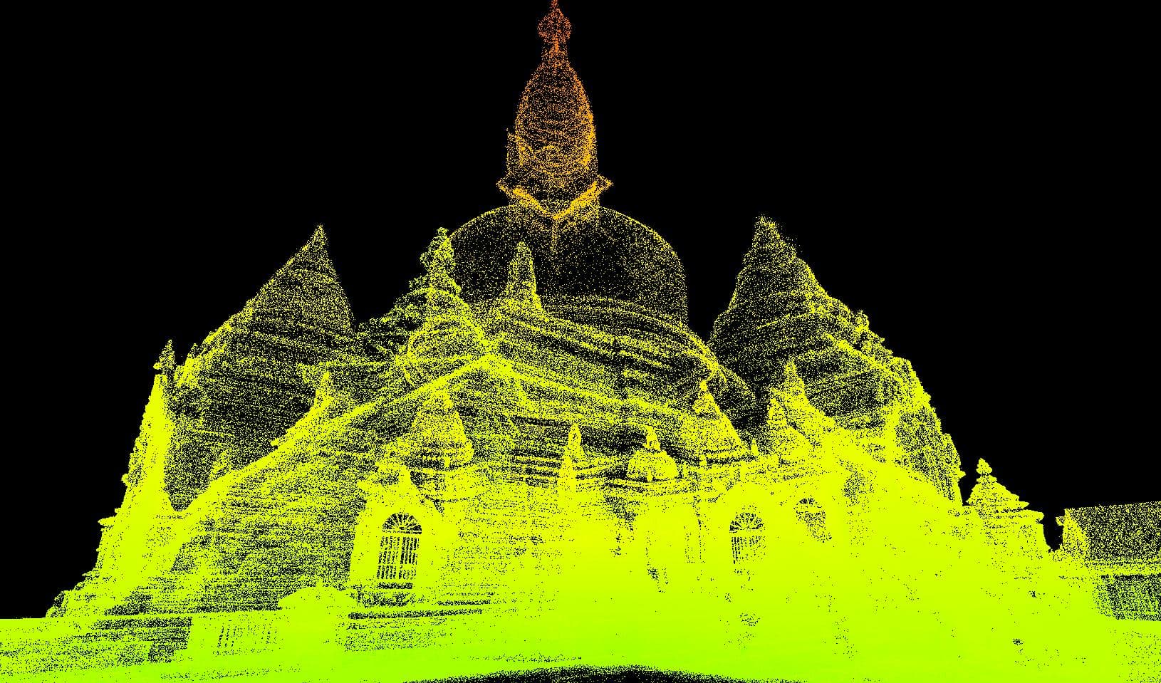 3D colorized point cloud of Stupa